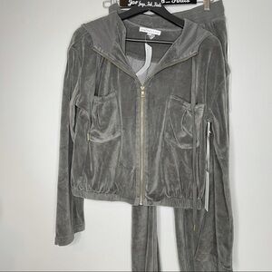 Young Fabulous & Broke Fritzy Velvet Jacket and pants size large